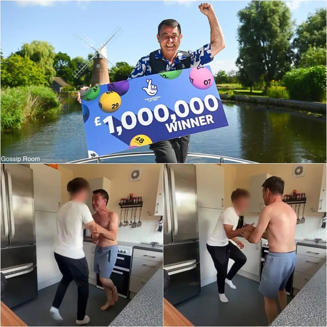 Winner celebrating with big check